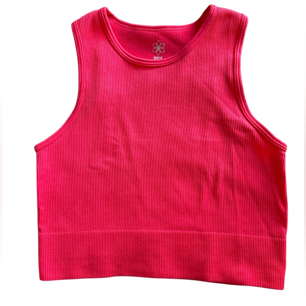 Hot Pink Sleeveless sports top sleeveless non padded ribbed size S/M